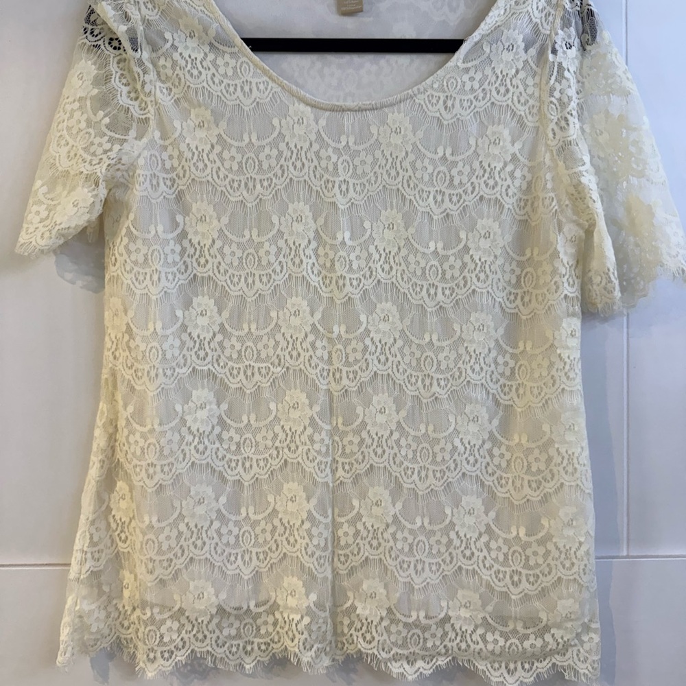Banana Republic Cream Lace Blouse